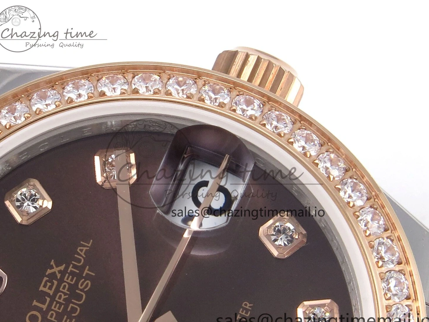 AAA Replica Watches GMF Bracelet SS on Jubilee Dimonds 278381RBR Supportive 1:1 Best 1166 Edition Brown 31 A DateJust Steel 904L RG Dial 0121